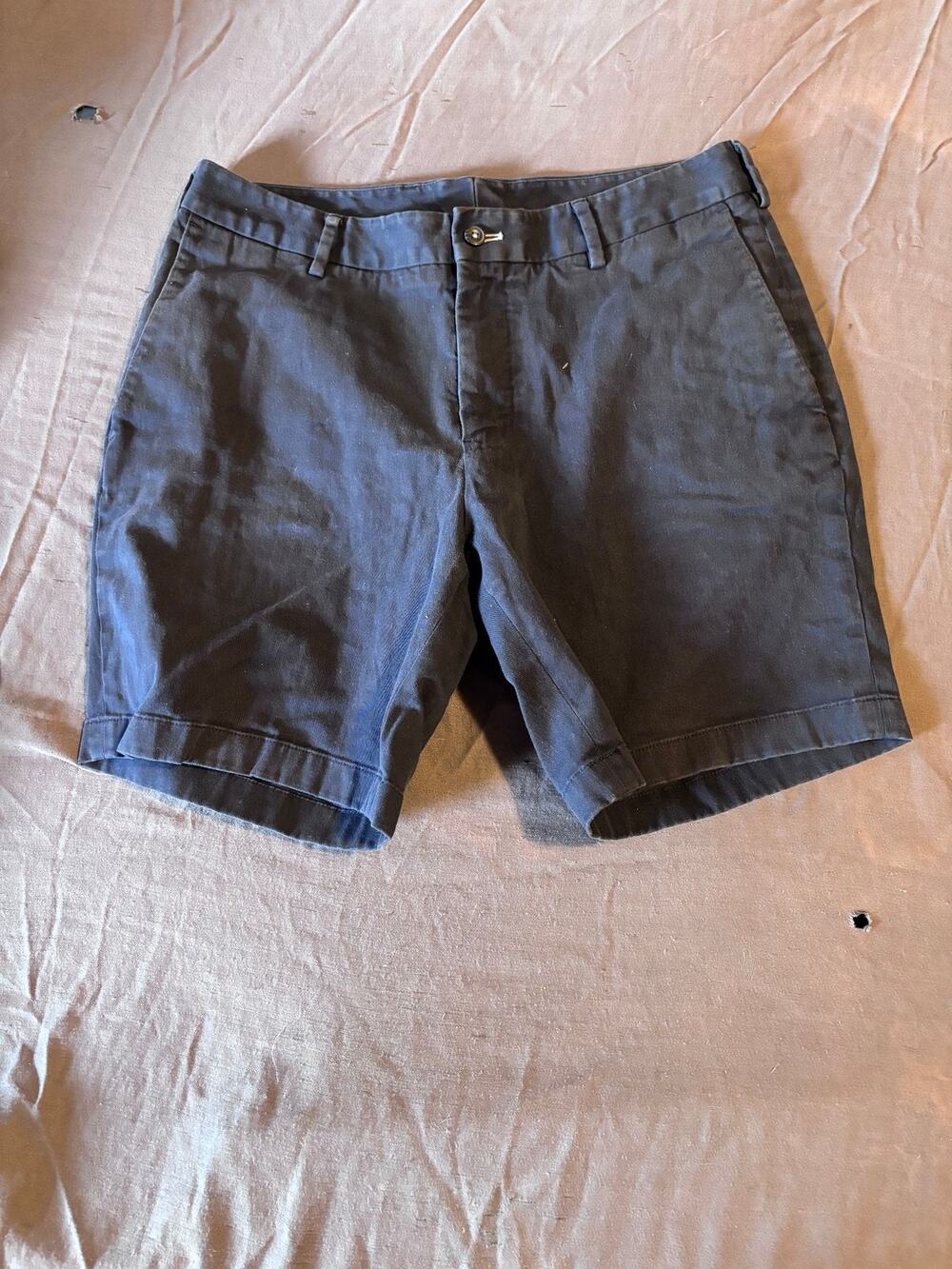 J Hilburn Shorts Mens Navy Cotton Stretch Chino Flat Front Tailored Casual Dress